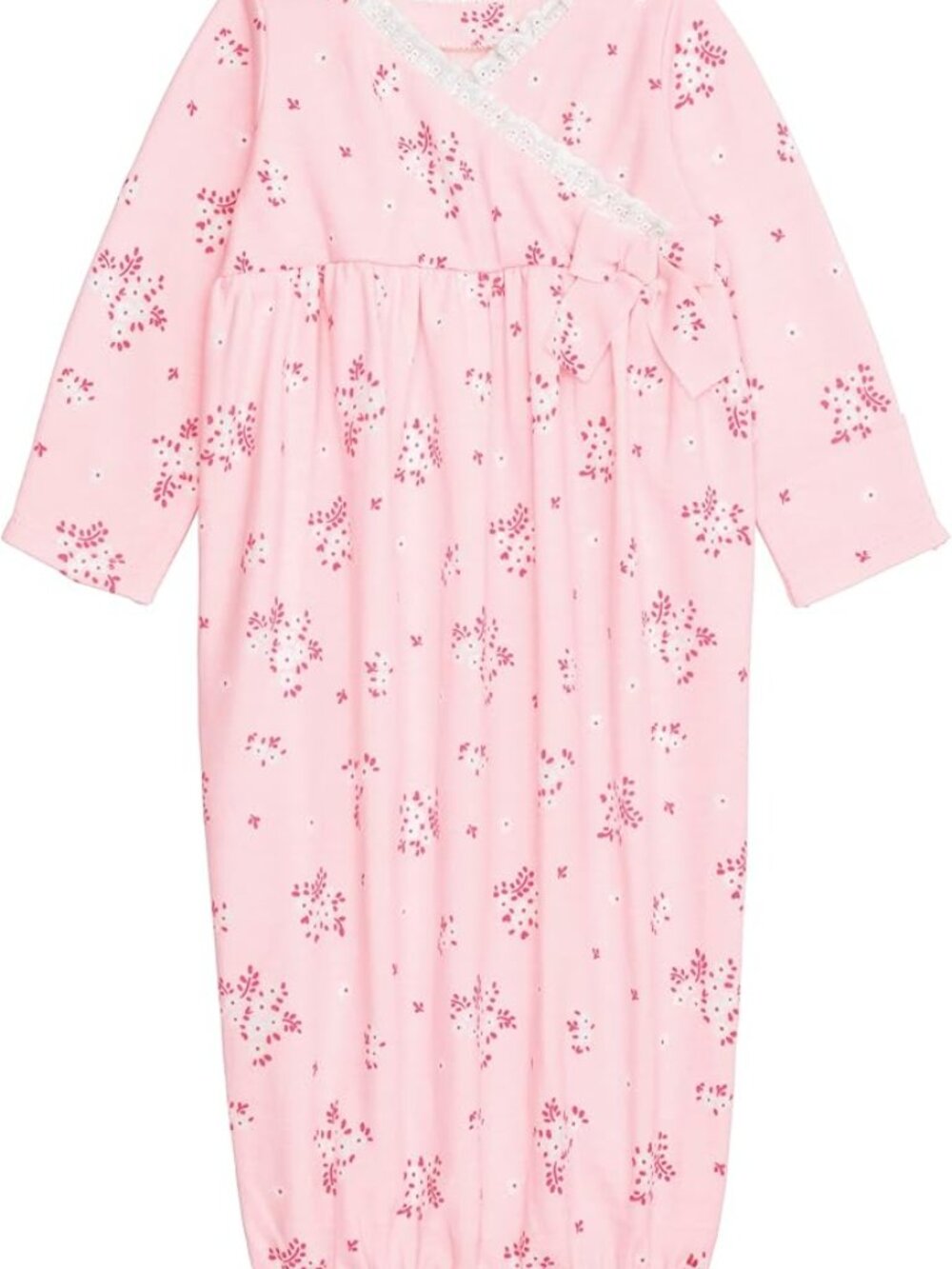 Mud Pie Baby Girl Pink Blossom Sleeping Gown Size NB NEW